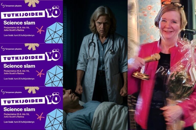 Science slam saiens släm Tampereen Yliopisto standup tampeenkiäli lääketiede MET tiedekunta
